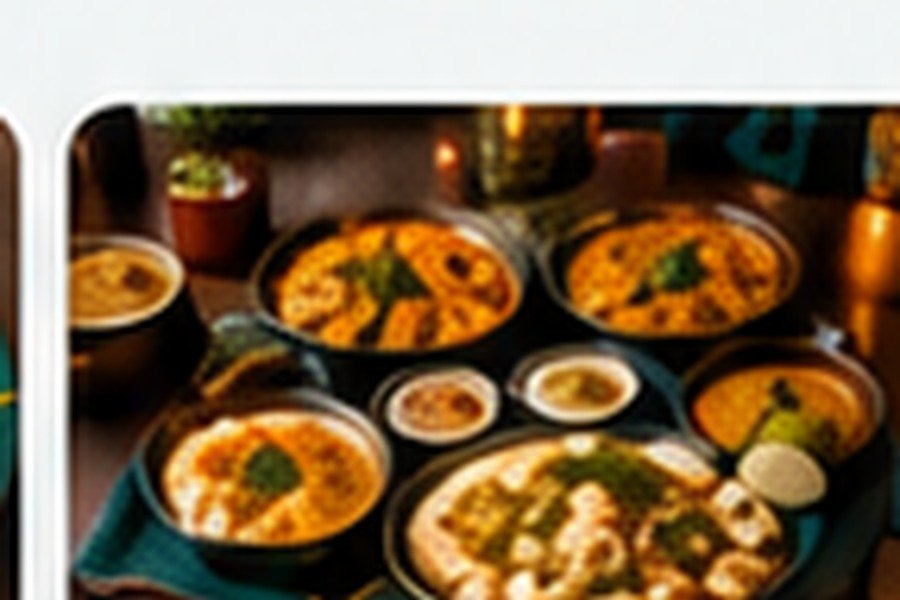 Indian vegetarian meal selection